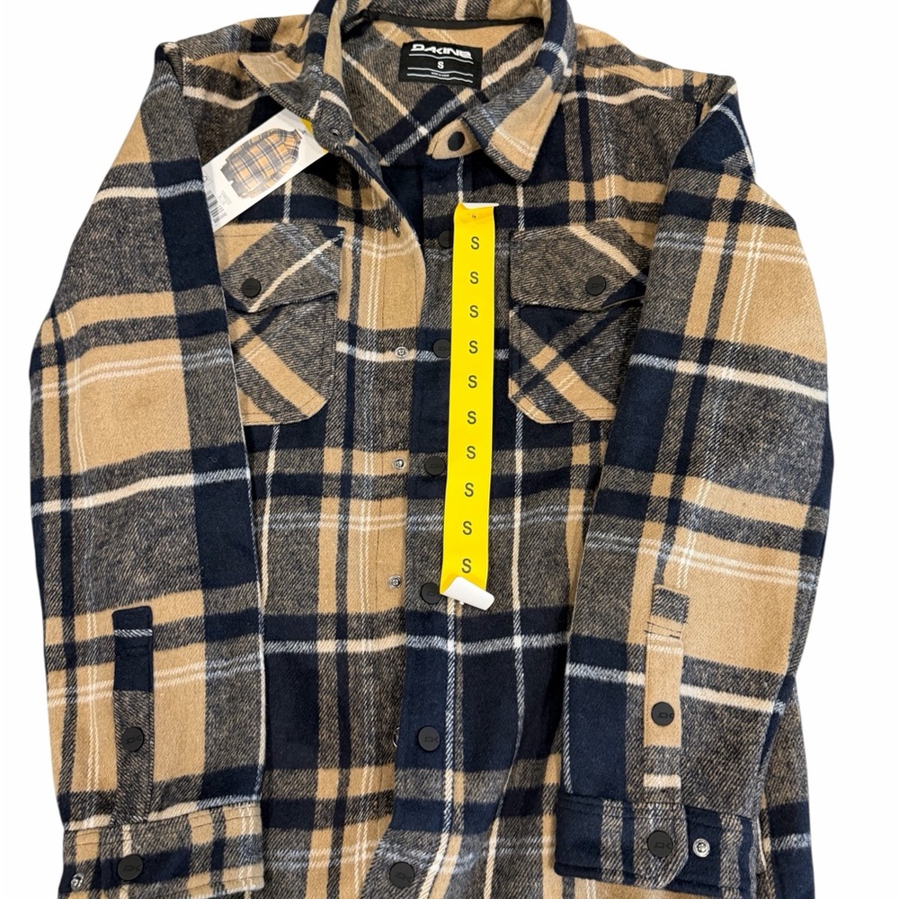 Dakine Tan & Navy Plaid Lightweight Shirt Jacket small